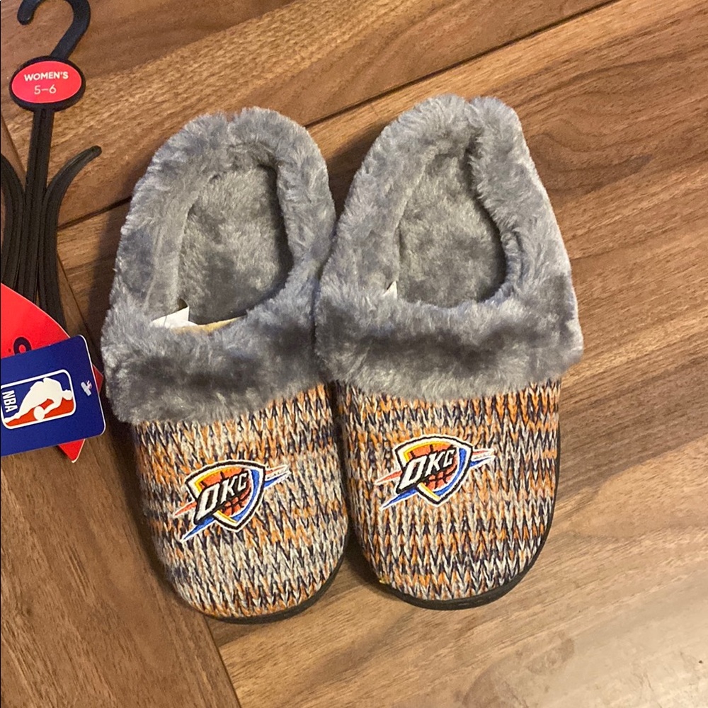 NBA Gray and Orange Cozy Slippers